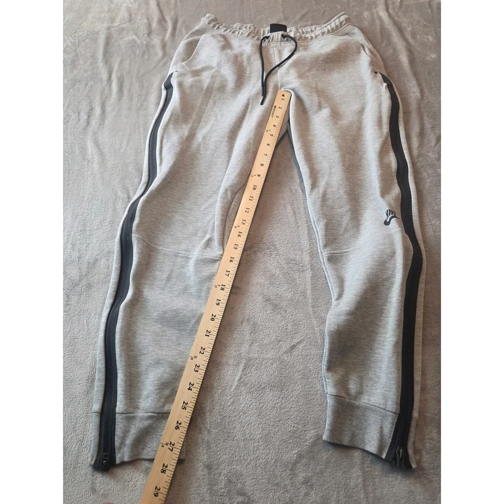 Nike Tech Fleece Joggers Mens Medium Gray Black Side Zip Sweatpants